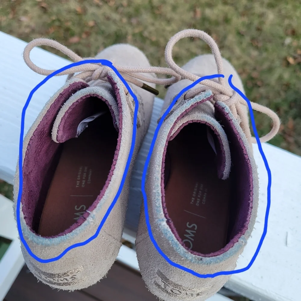 Toms Dersert Wedge Taupe Suede Shoe 6.5‎